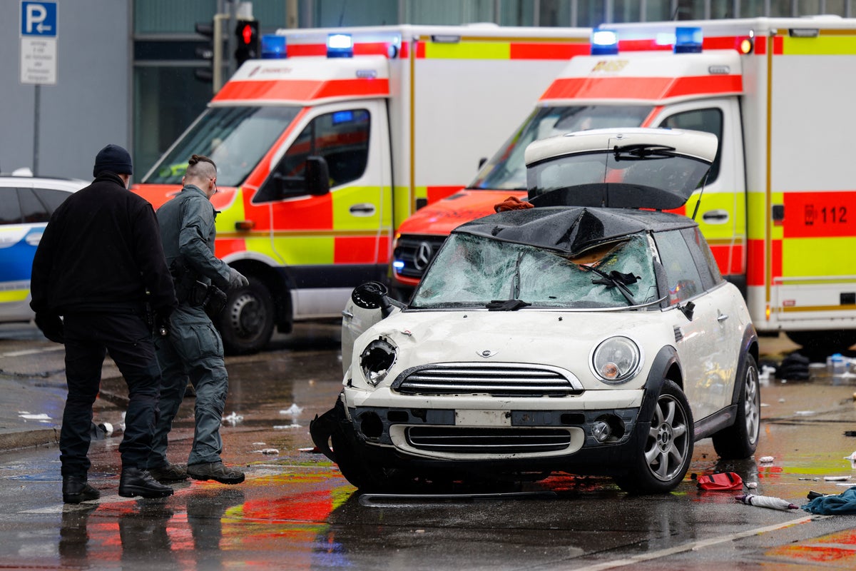 Terror police probe Munich car attack that injured 30 people as Mini rammed crowd
