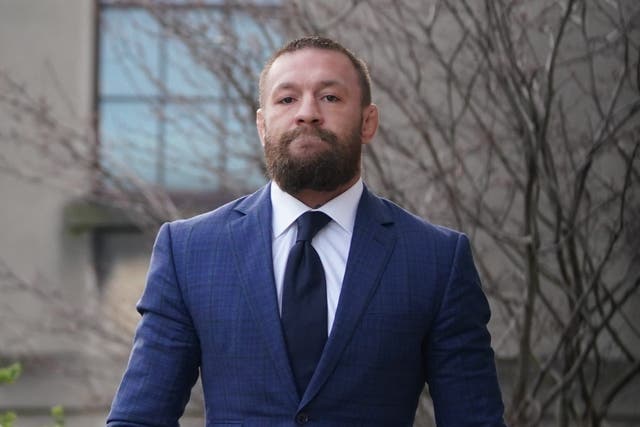 Mixed martial arts fighter Conor McGregor outside the High Court in Dublin (Brian Lawless/PA)