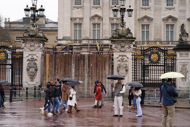 Scaffolding was put up around the palace gates after the incident (Jordan Pettitt/PA Archive)