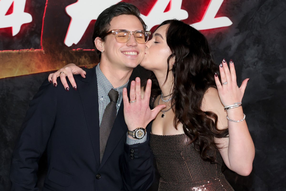 Cobra Kai stars Tanner Buchanan and Mary Mouser announce engagement on red carpet