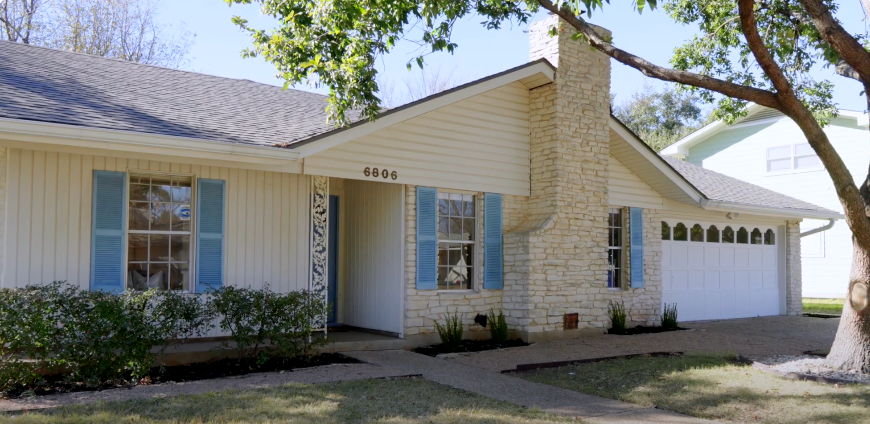 The house has four bedrooms and two bathrooms