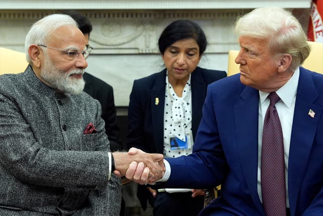 <p>Modi meets Trump at White House to discuss trade and tariffs in the wake of the president's announcement on implementing reciprocal tariffs on US trading partners</p>