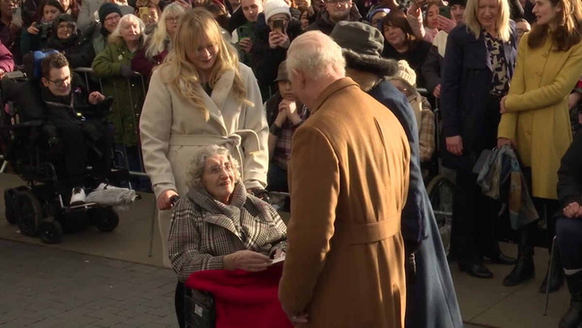 King Charles’s touching gesture to woman celebrating 100th birthday during royal walkabout