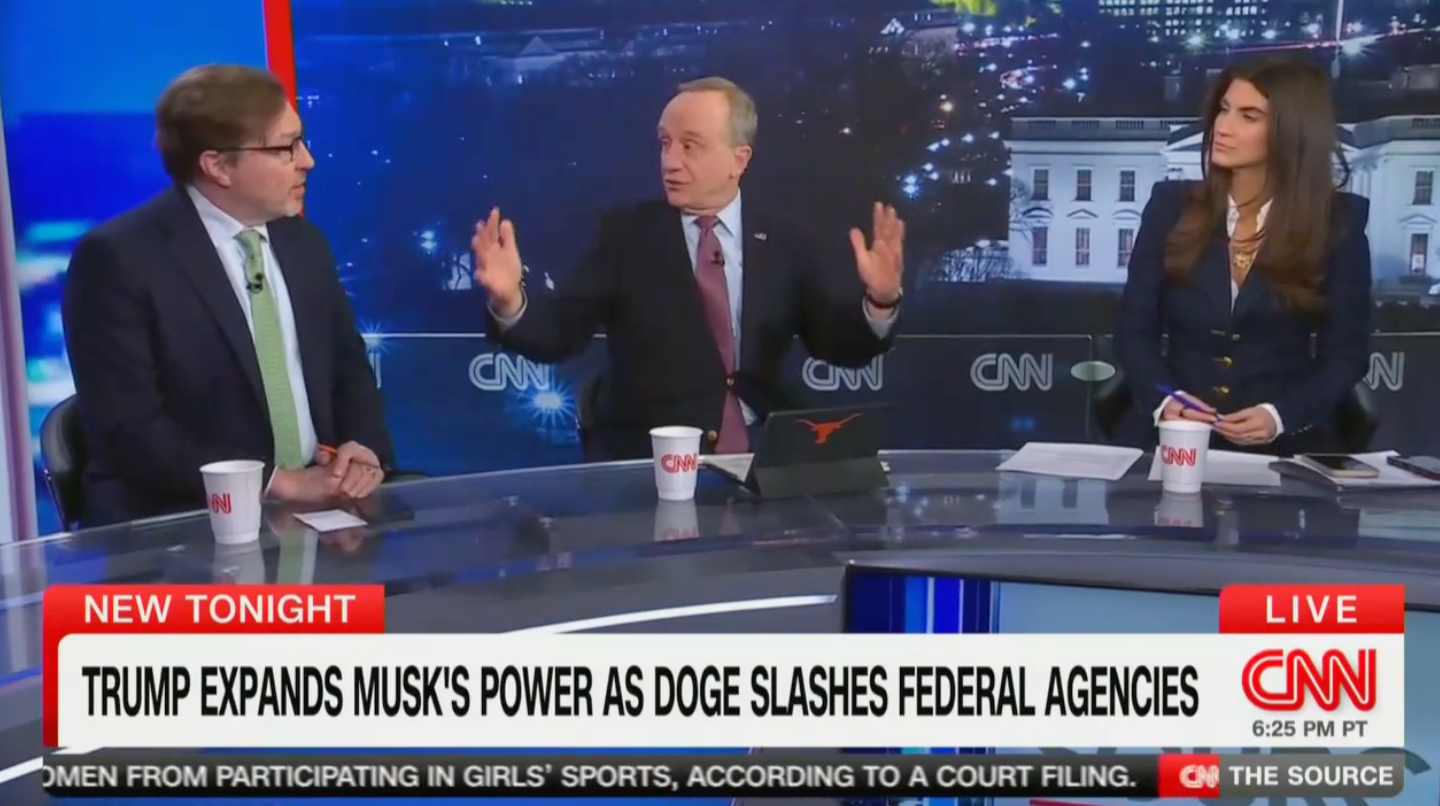 Paul Begala (center) called out Elon Musk and his young DOGE hire on CNN’s The Source