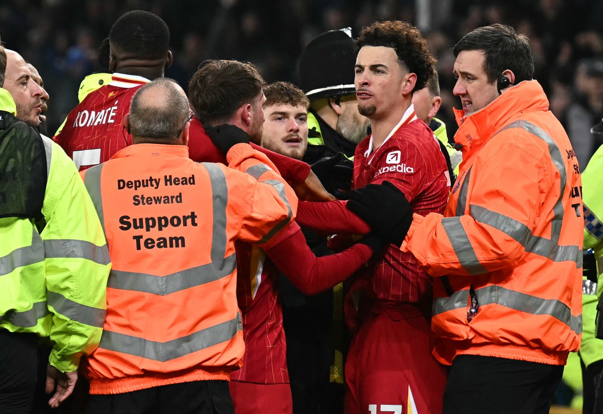 Four red cards and ‘boiling hot mayhem’ – anatomy of Everton v Liverpool and a famous Merseyside derby