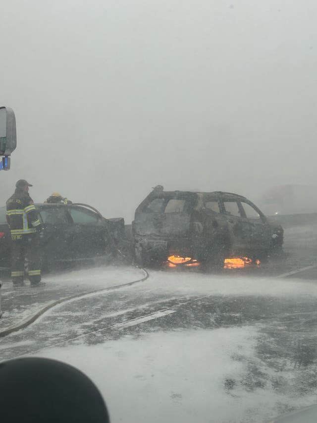 <p>Whiteout conditions have caused a 30-car pile-up on Oregon’s I-84 </p>