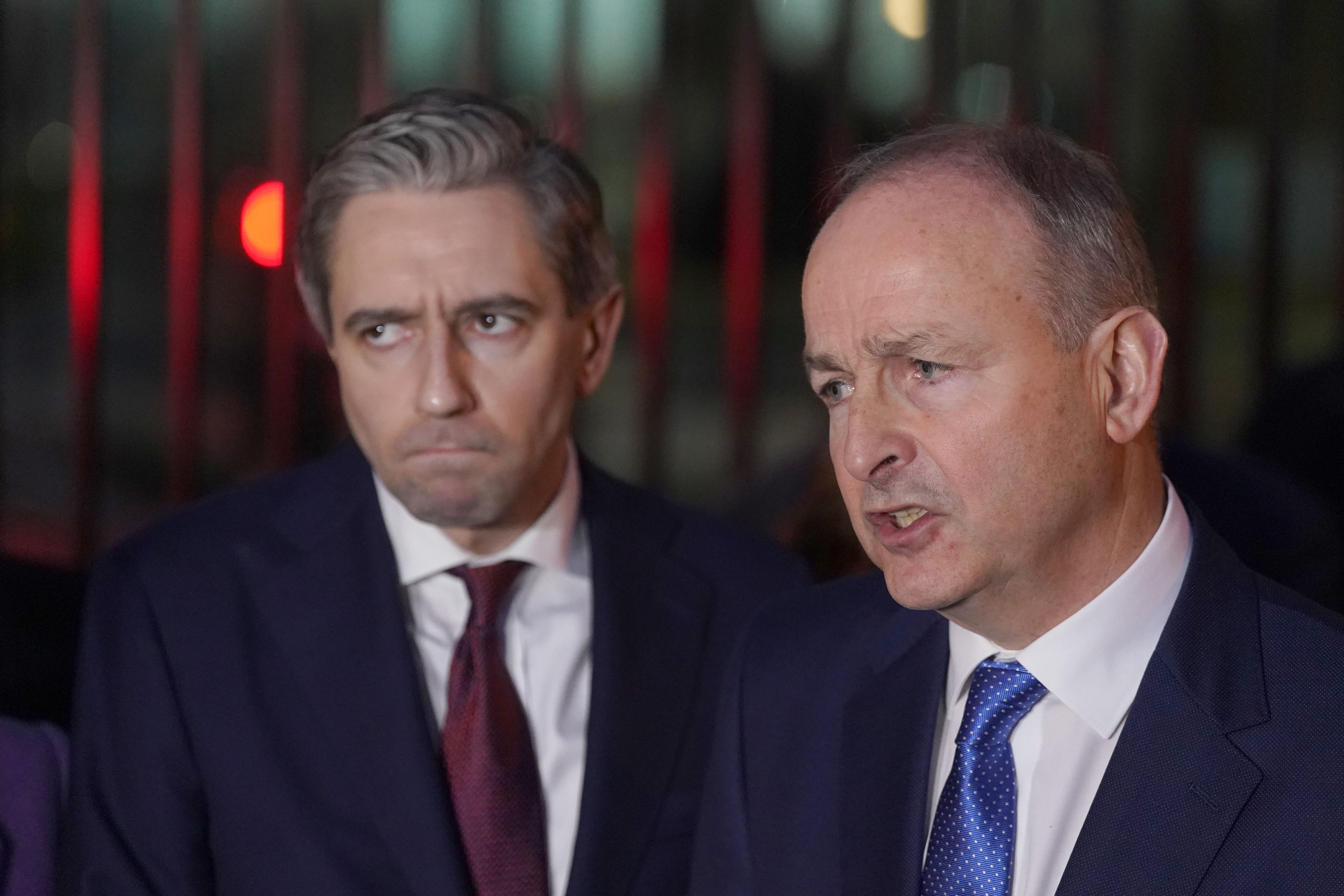 Simon Harris and Micheal Martin (Brian Lawless/PA)
