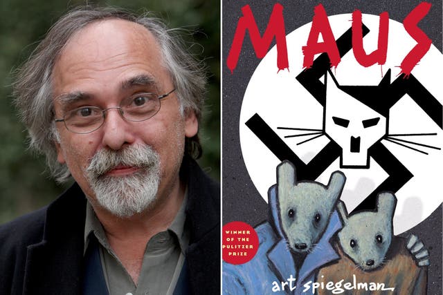 <p>Spiegelman’s book deals with the wartime experiences of his father, Vladek, who survived Auschwitz</p>