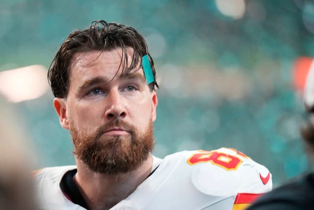 Kansas City Chiefs tight end Travis Kelce is considering retirement after the Super Bowl loss to Philadelphia (Abbie Parr/AP)