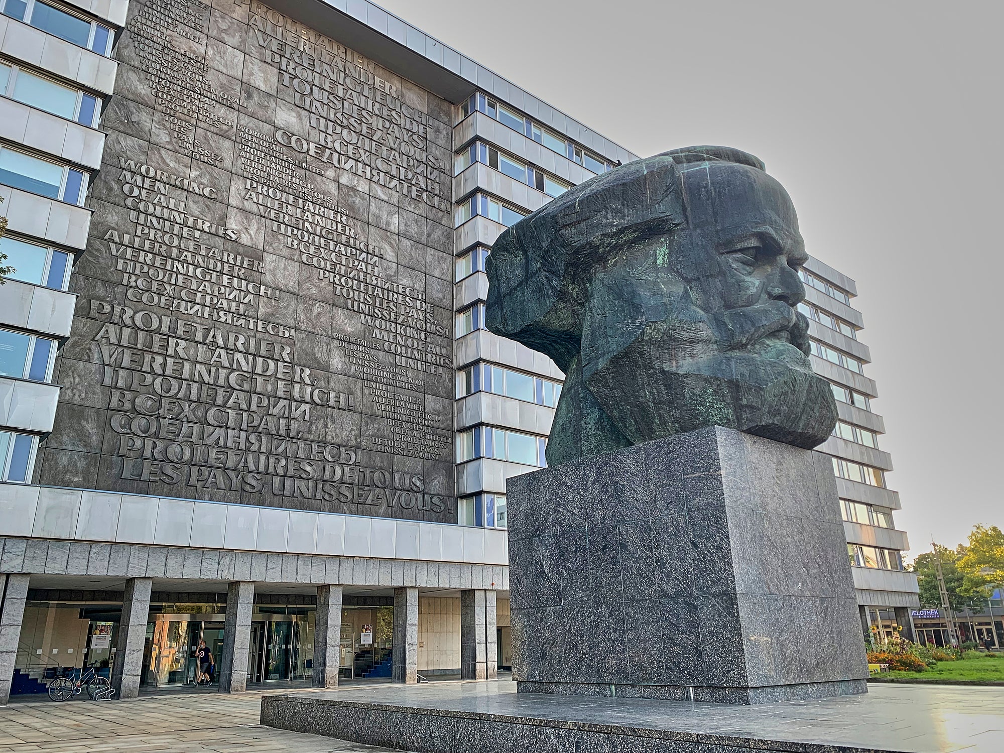 A 40-tonne bust of Karl Marx’s head sits in Chemnitz