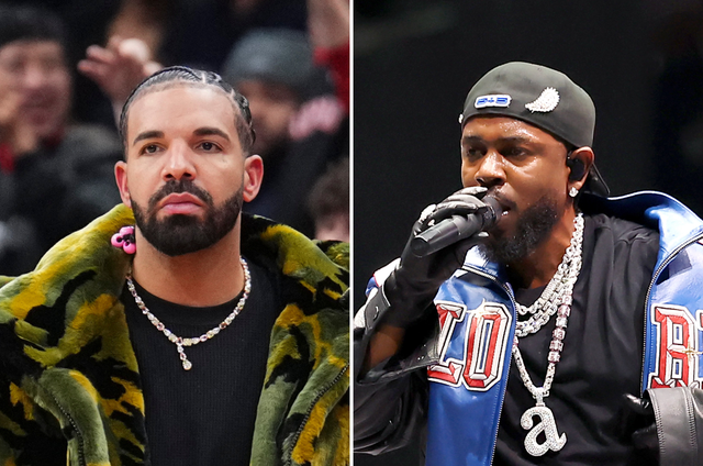 <p>Drake and Kendrick Lamar</p>
