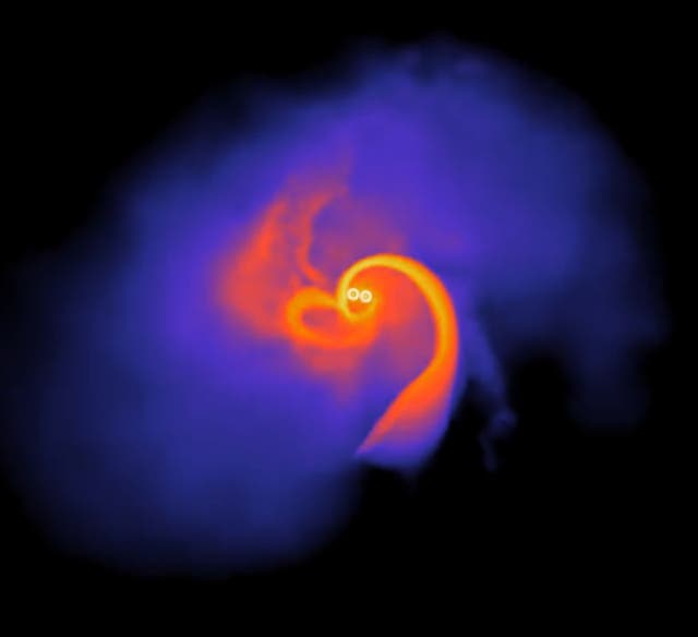 <p>In stellar clusters, binary black holes can collide with massive stars. Now, new simulations show that these collisions influence the spins of black holes. As the black holes move closer together, their spins align with the binary orbit creating a beautiful sight in simuliations</p>