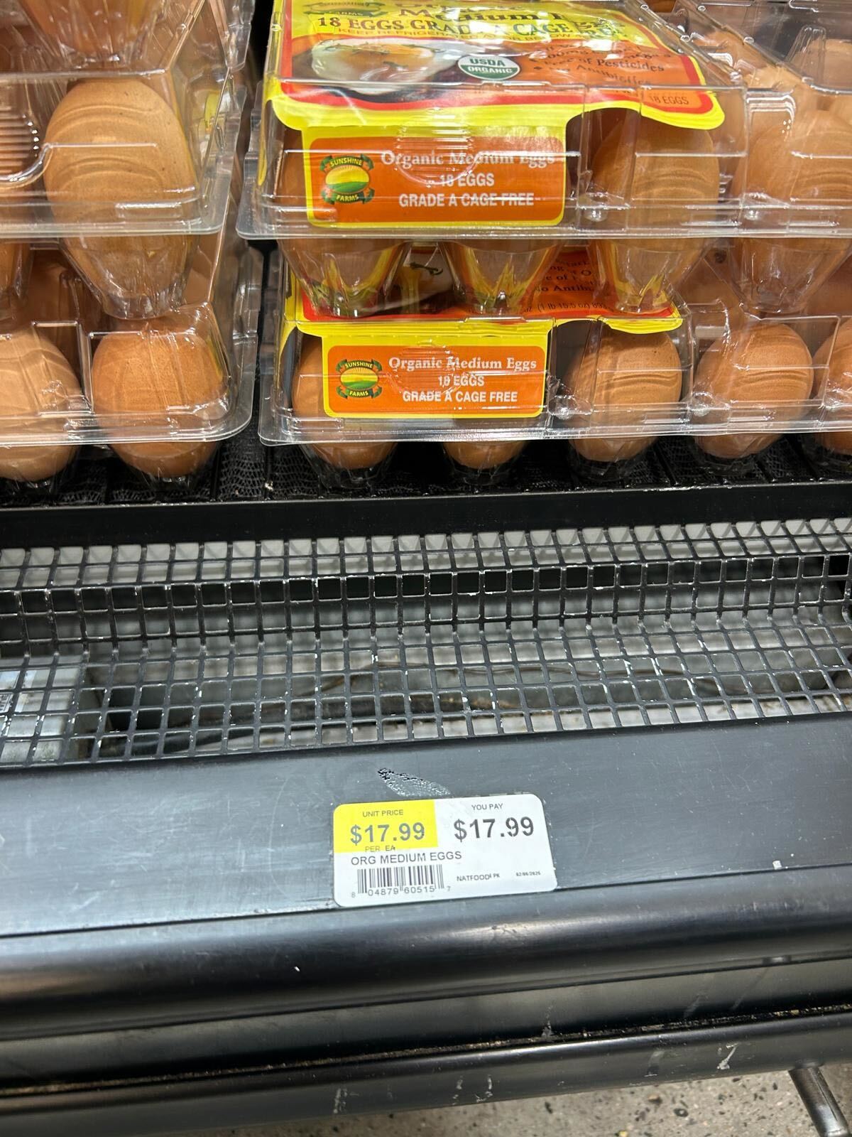 An 18-carton of eggs at City Acres Market in Long Island City cost approximately $18