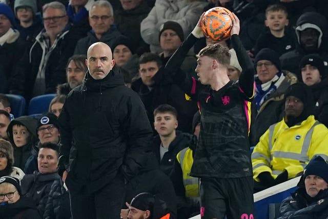 Chelsea manager Enzo Maresca, left, wants more positivity from the likes of Cole Palmer (Gareth Fuller/PA)