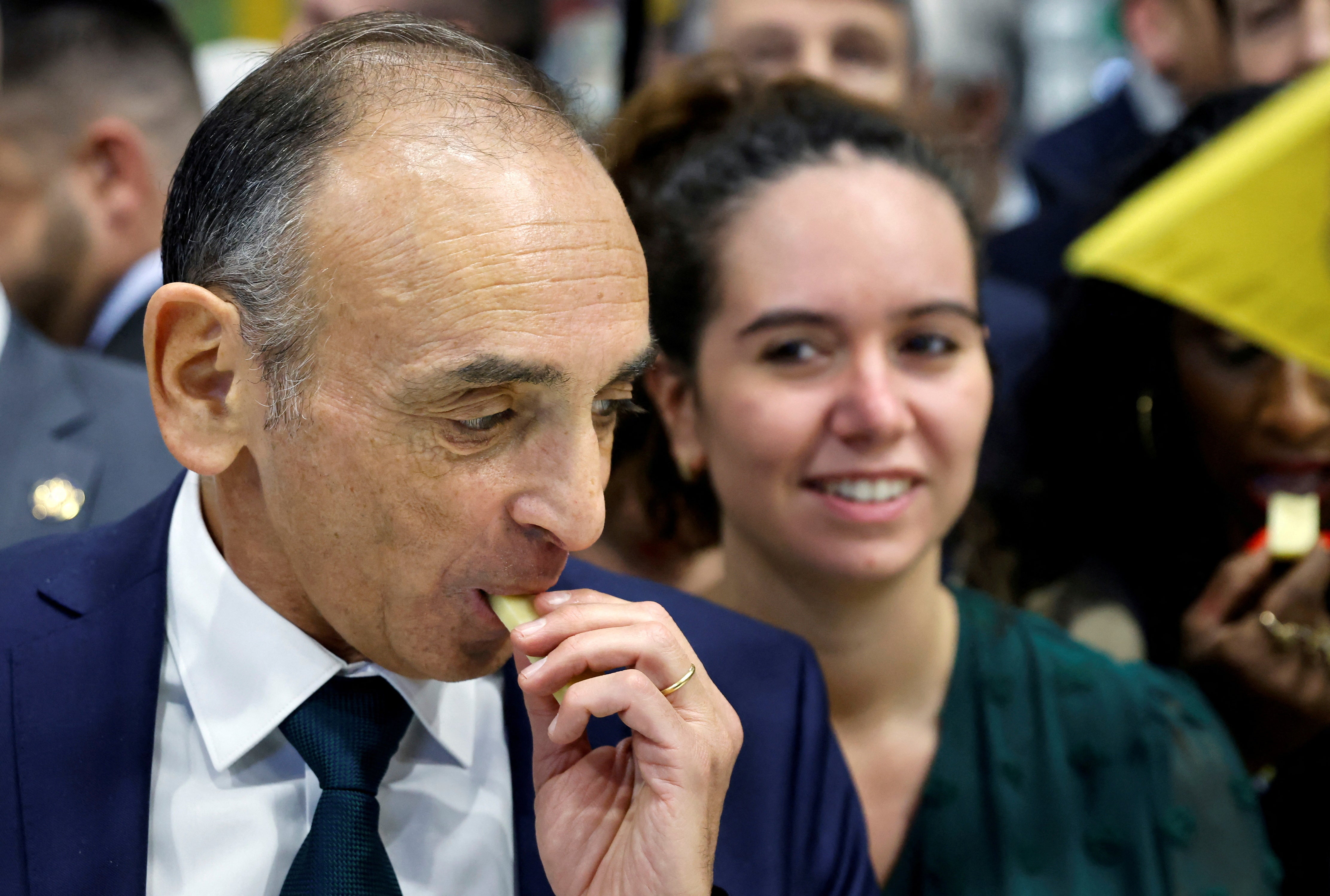 French far-politician Sarah Knafo and presidential candidate Zemmour visit the 58th International Agriculture Fair (Salon de l’Agriculture) in Paris, France, March 4, 2022