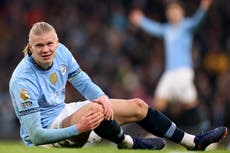 Pep Guardiola gives Erling Haaland injury update as Man City get a scare before Madrid trip