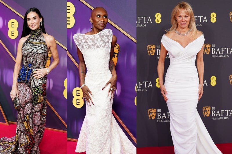 Demi Moore goes maximalist while Cynthia Erivo and Pamela Anderson pare it back at the Baftas