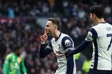 James Maddison ‘shushes’ Roy Keane as Tottenham star hits back at critics with goal celebration