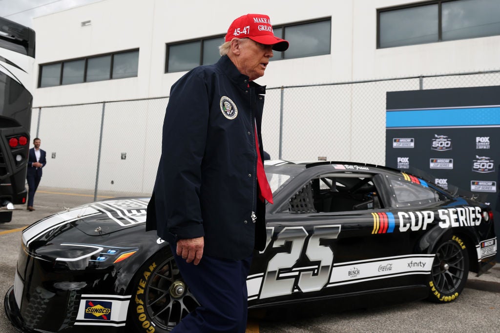 A tired-looking Donald Trump attended the Daytona 500 on February 16