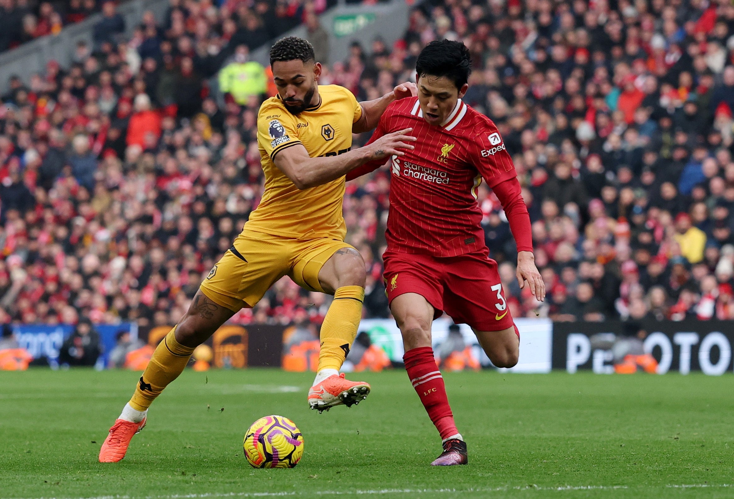 Wataru Endo è stato fondamentale per aiutare il Liverpool a vedere la vittoria sui lupi