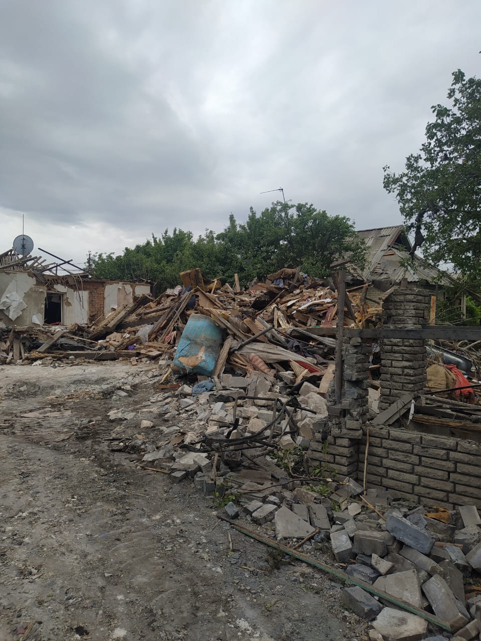 Nina Checheta’s house in Selydove was destroyed by two Russian missiles. Her son and grandson were killed in the blast