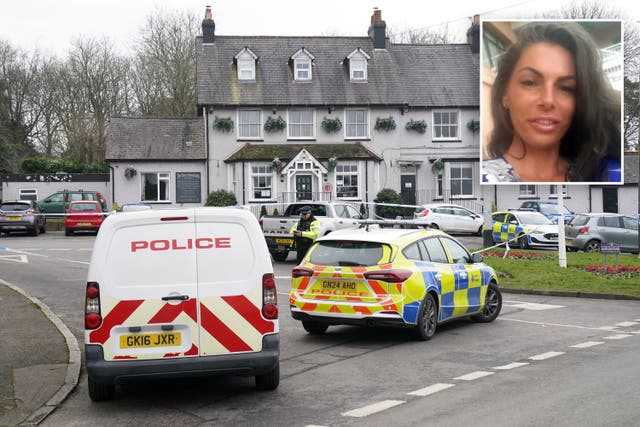 <p>A police cordon outside the Three Horseshoes pub in Kent after Lisa Smith was shot dead there</p>