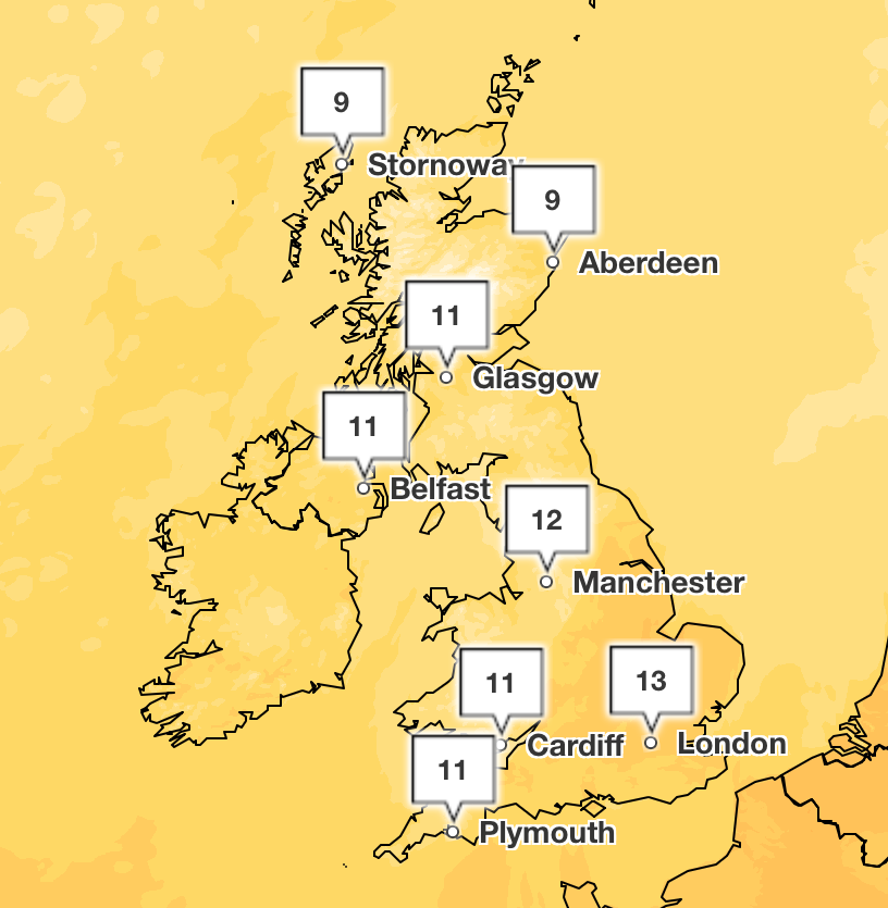 The UK will experience a "noticeable shift" in temperature mid-week