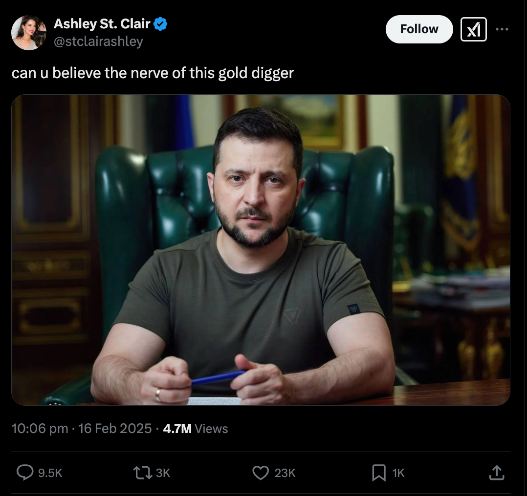 The MAGA influencer tried to slam Zelensky after he rejected a US minerals deal