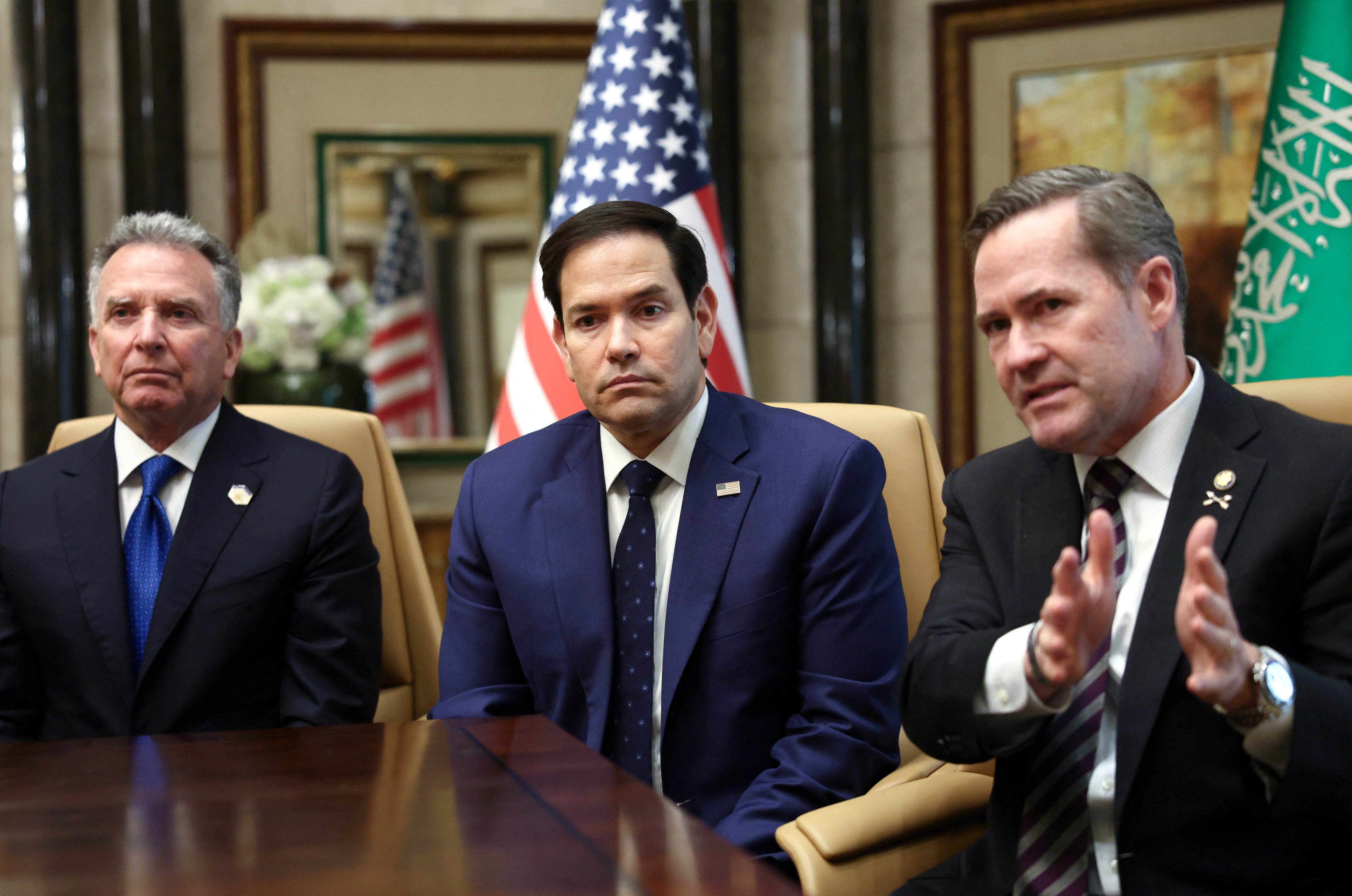 US secretary of state Marco Rubio (centre) said concessions would be needed on all sides in the Ukraine war