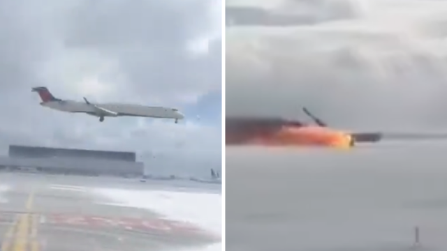 <p>Delta flight crash lands at Toronto airport</p>