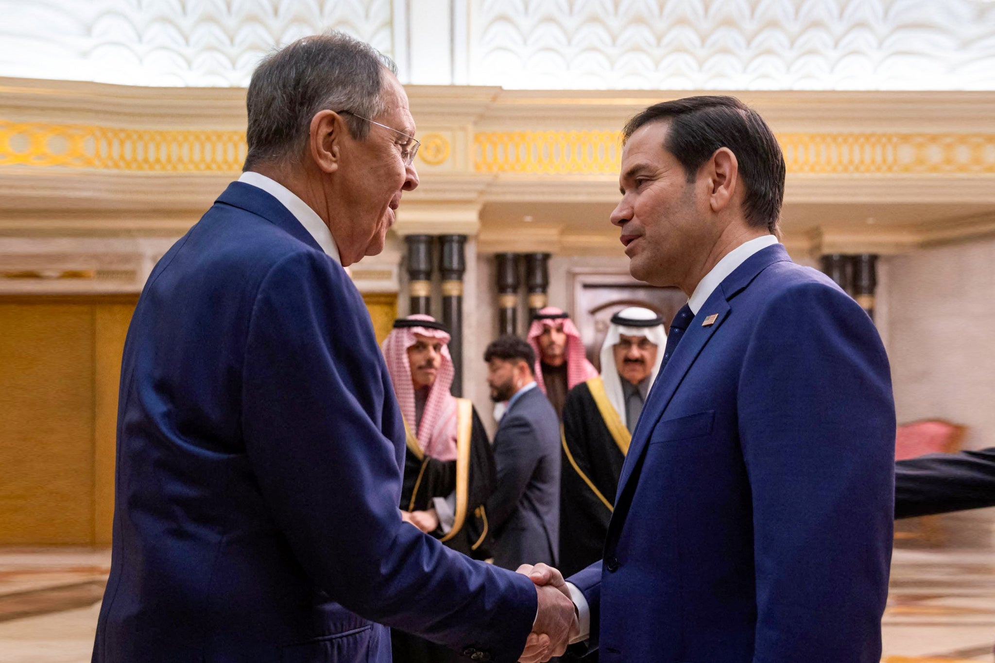 The row comes after US Secretary of State Marco Rubio (R) and Russian Foreign Minister Sergei Lavrov met in Saudi Arabia this week to discuss Ukraine’s future