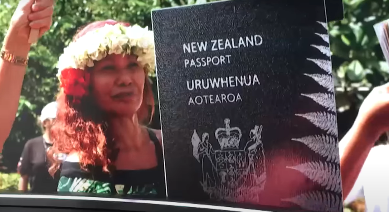 Hundreds of protesters gathered outside the Cook Islands parliament in Avarua on 18 February 2025. Screengrab