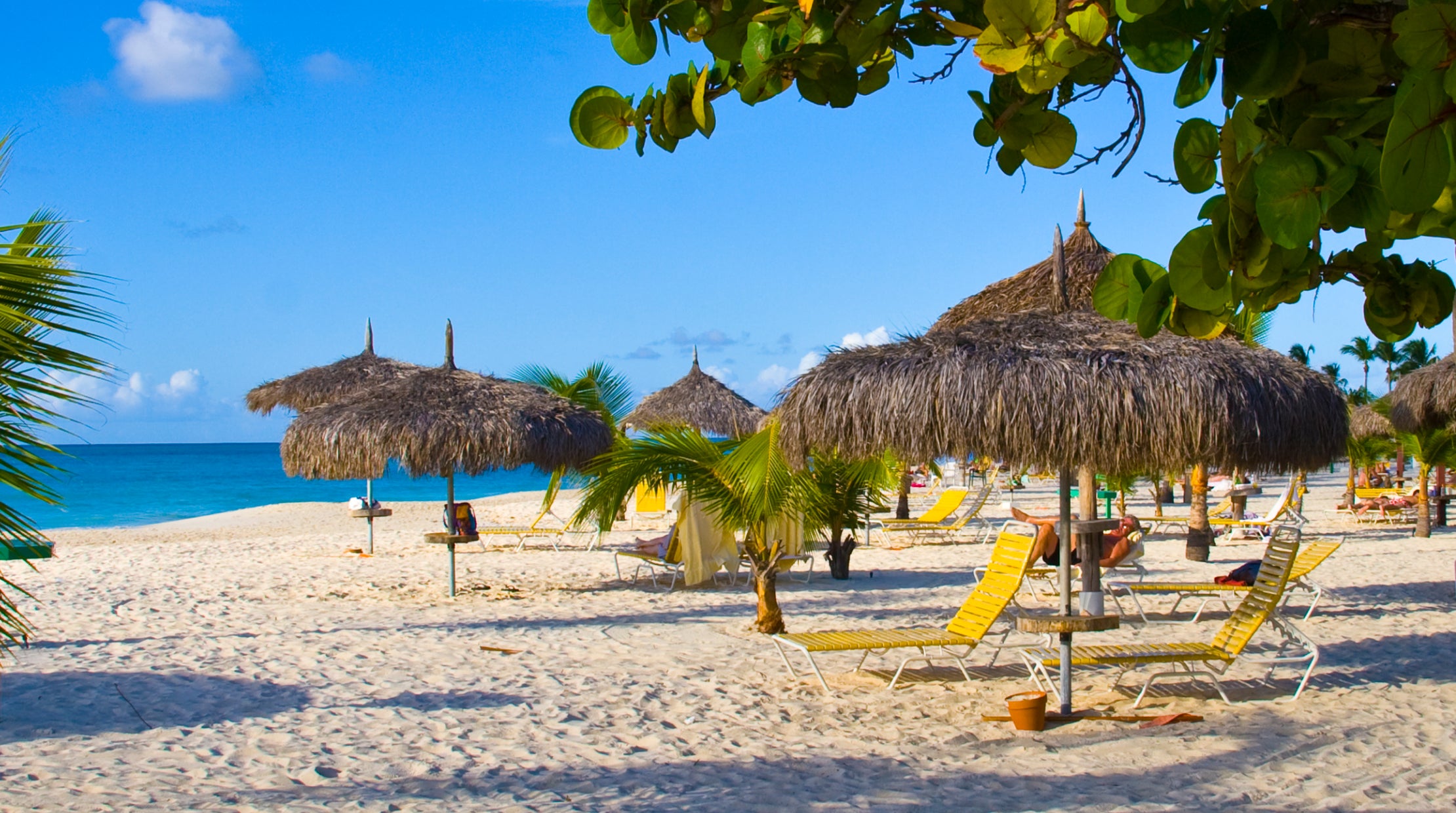 Eagle Beach provides visitors with white soft sands