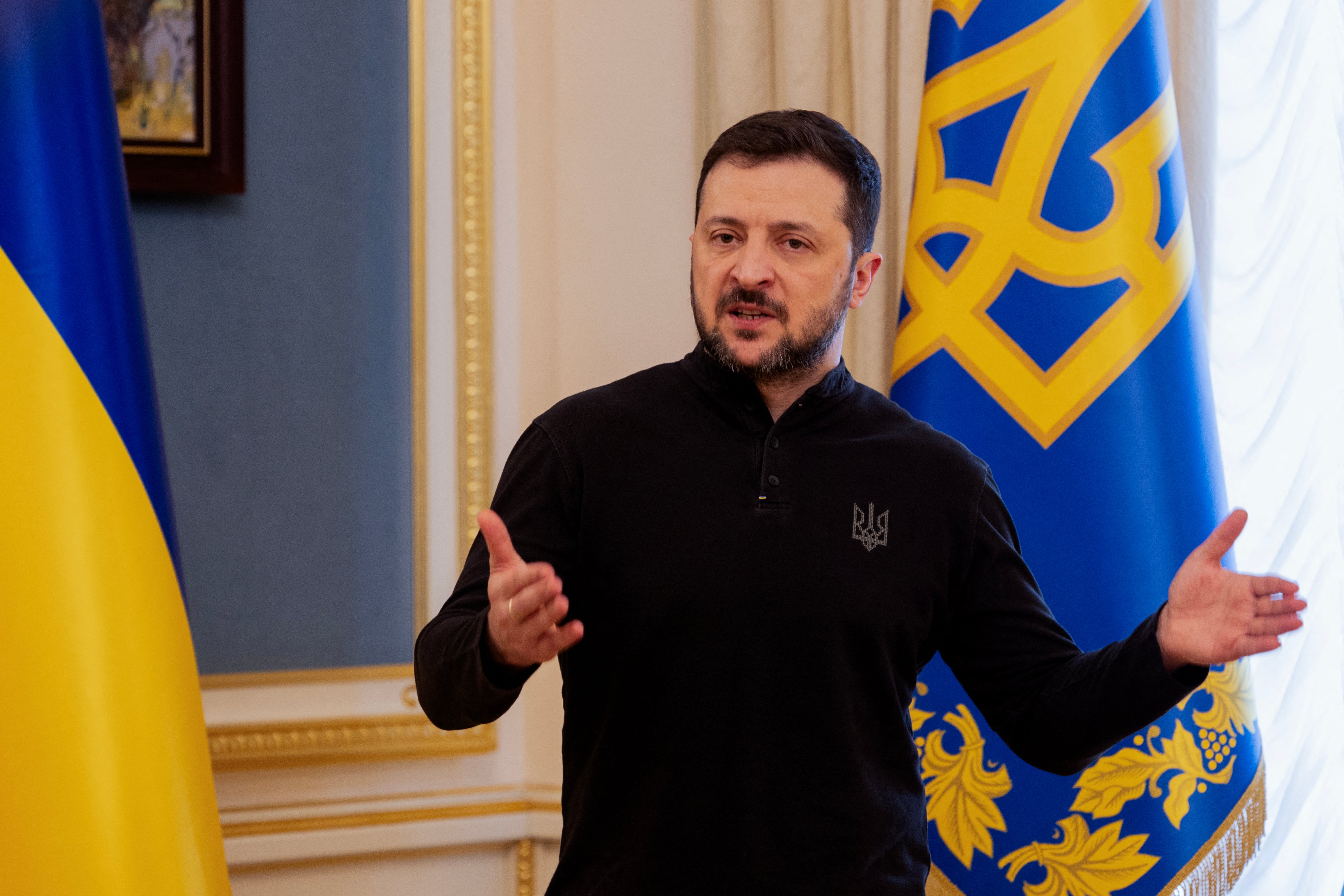 Mr Zelensky speaking at a Wednesday press conference