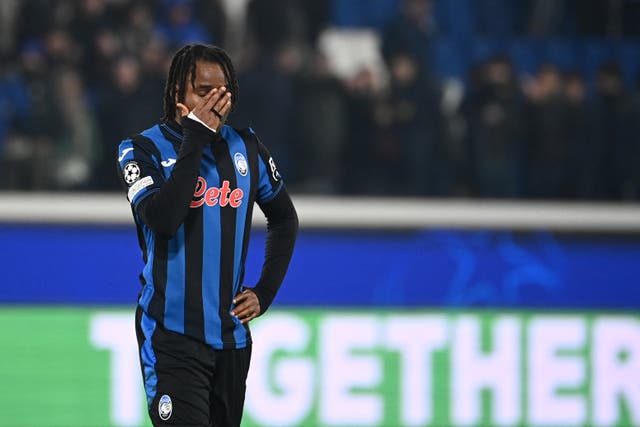 <p>Ademola Lookman missed from the penalty spot as Atalanta were knocked out of the Champions League</p>