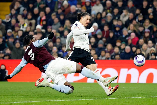 <p>Darwin Nunez blasted over with the chance to send Liverpool 10 points clear</p>