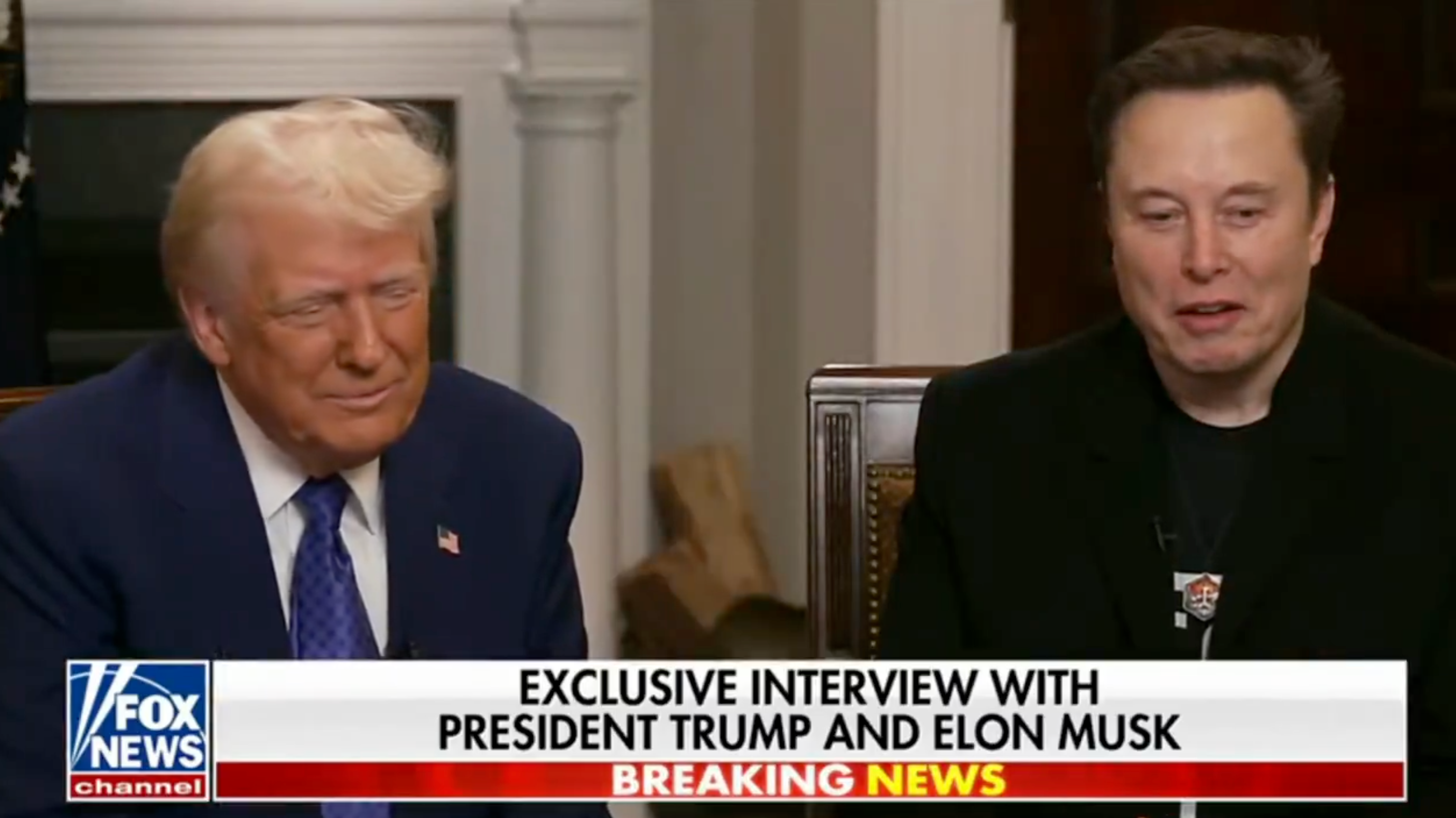 Trump appeared to react slightly to a remark that he and Musk were like ‘two brothers’