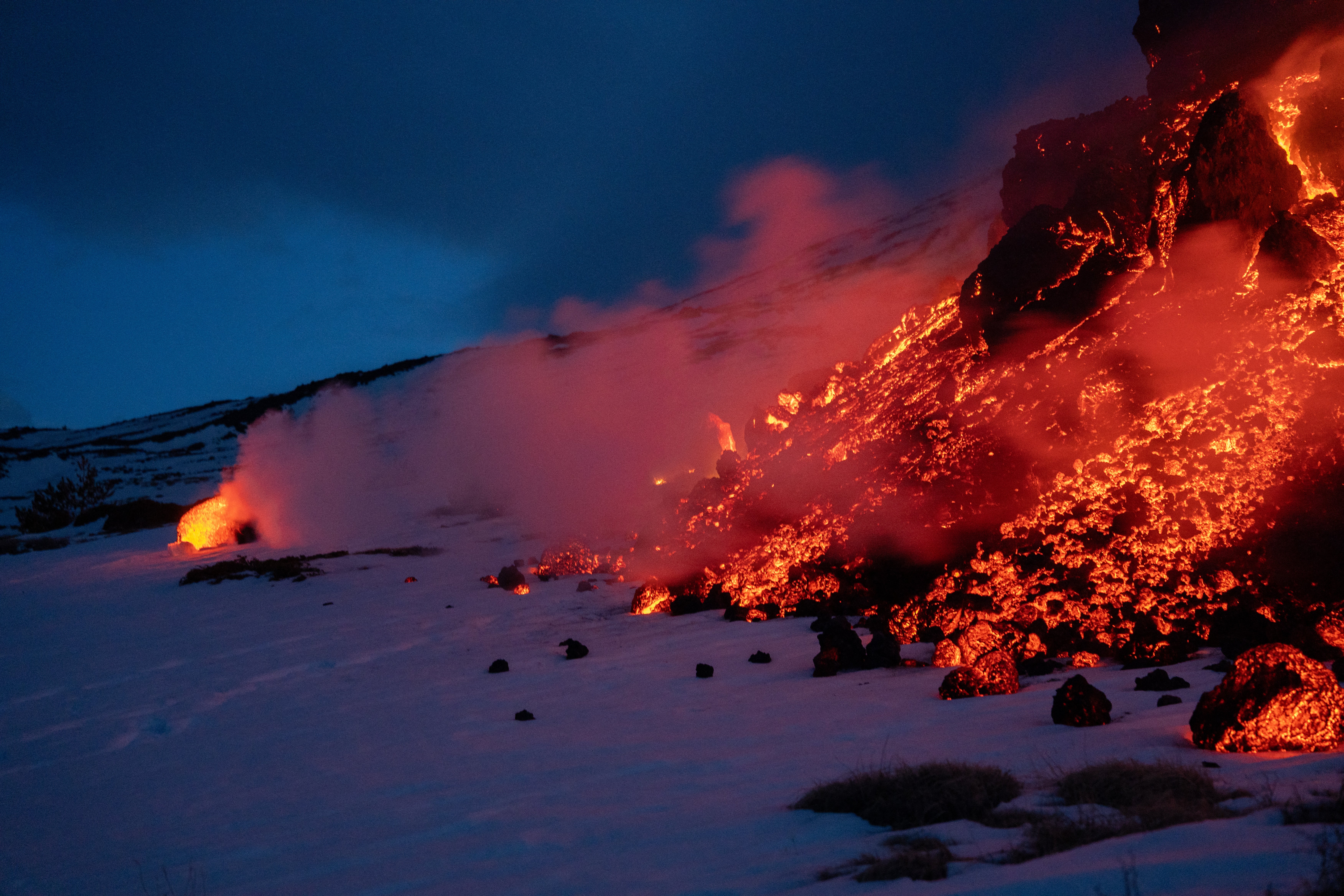 The volcano erupted in February this year