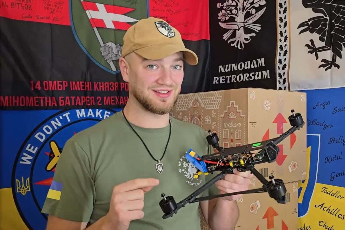 Richard Woodruff runs the largest volunteer-run drone factory in Ukraine (Richard Woodruff/PA)