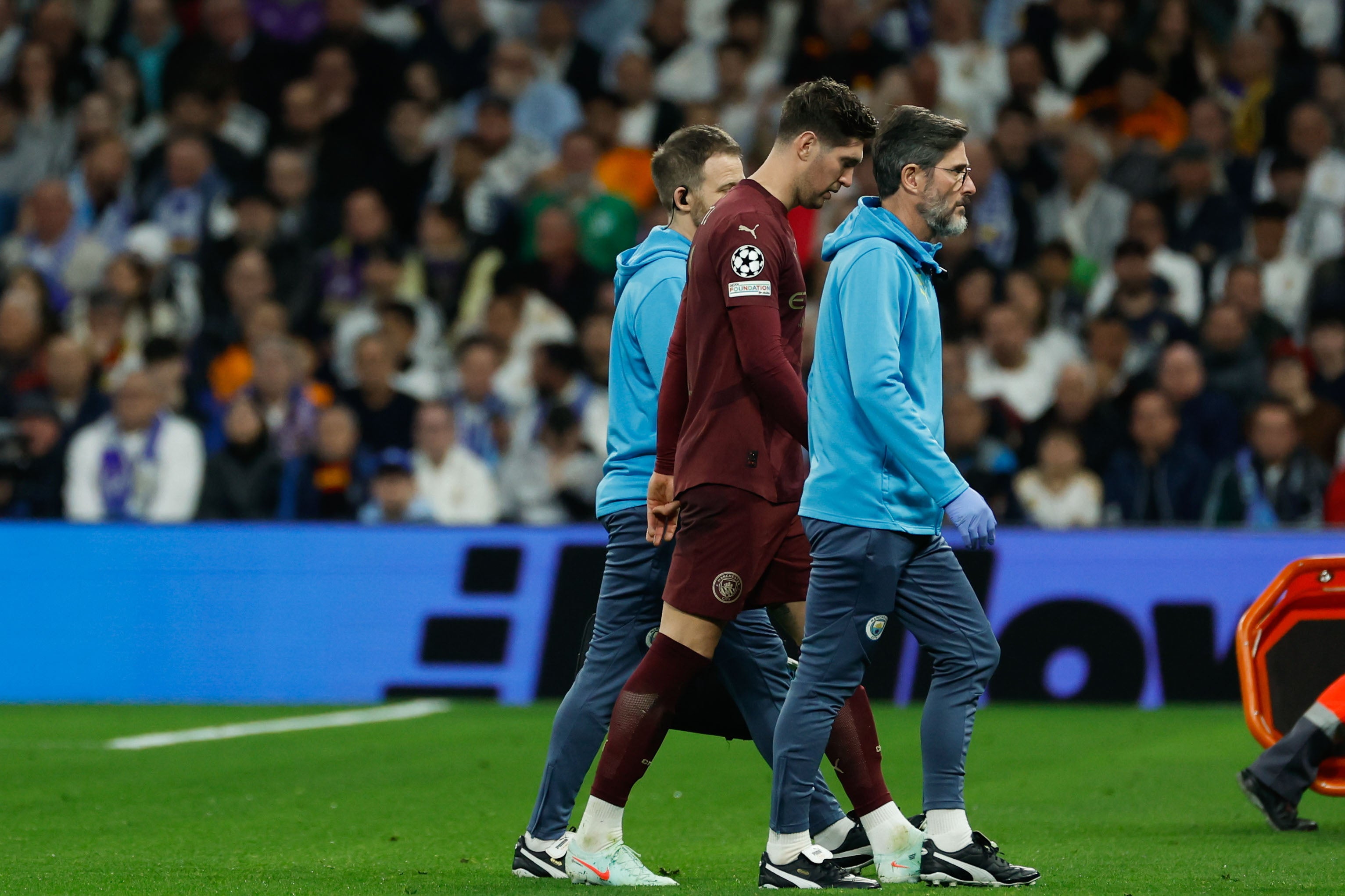 John Stones lasted eight minutes before being subbed off injured against Real Madrid