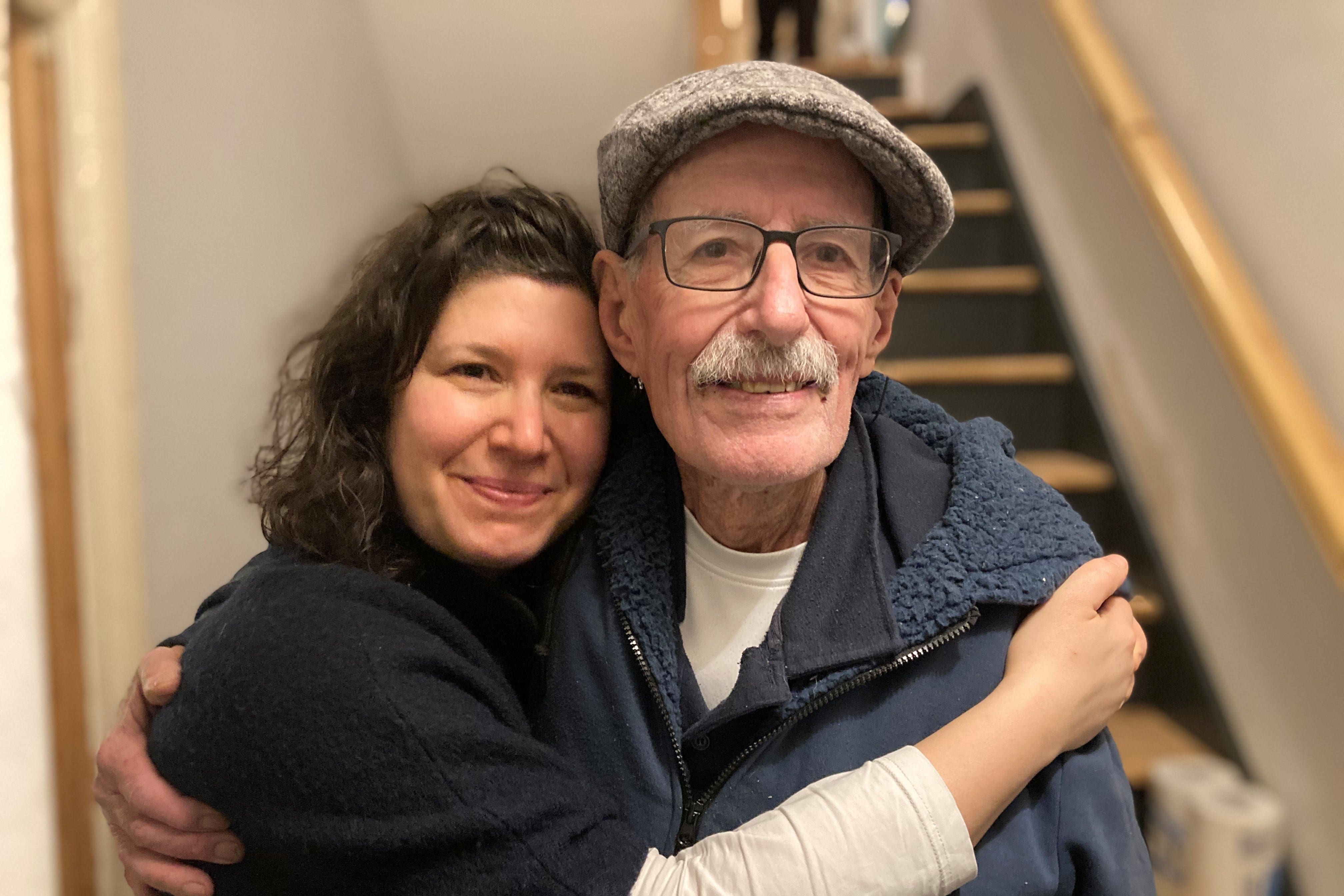 One of the returned bodies is believed to be that of Oded Lifschitz, pictured with his daughter, Sharone, who lives in London (Family handout/PA)