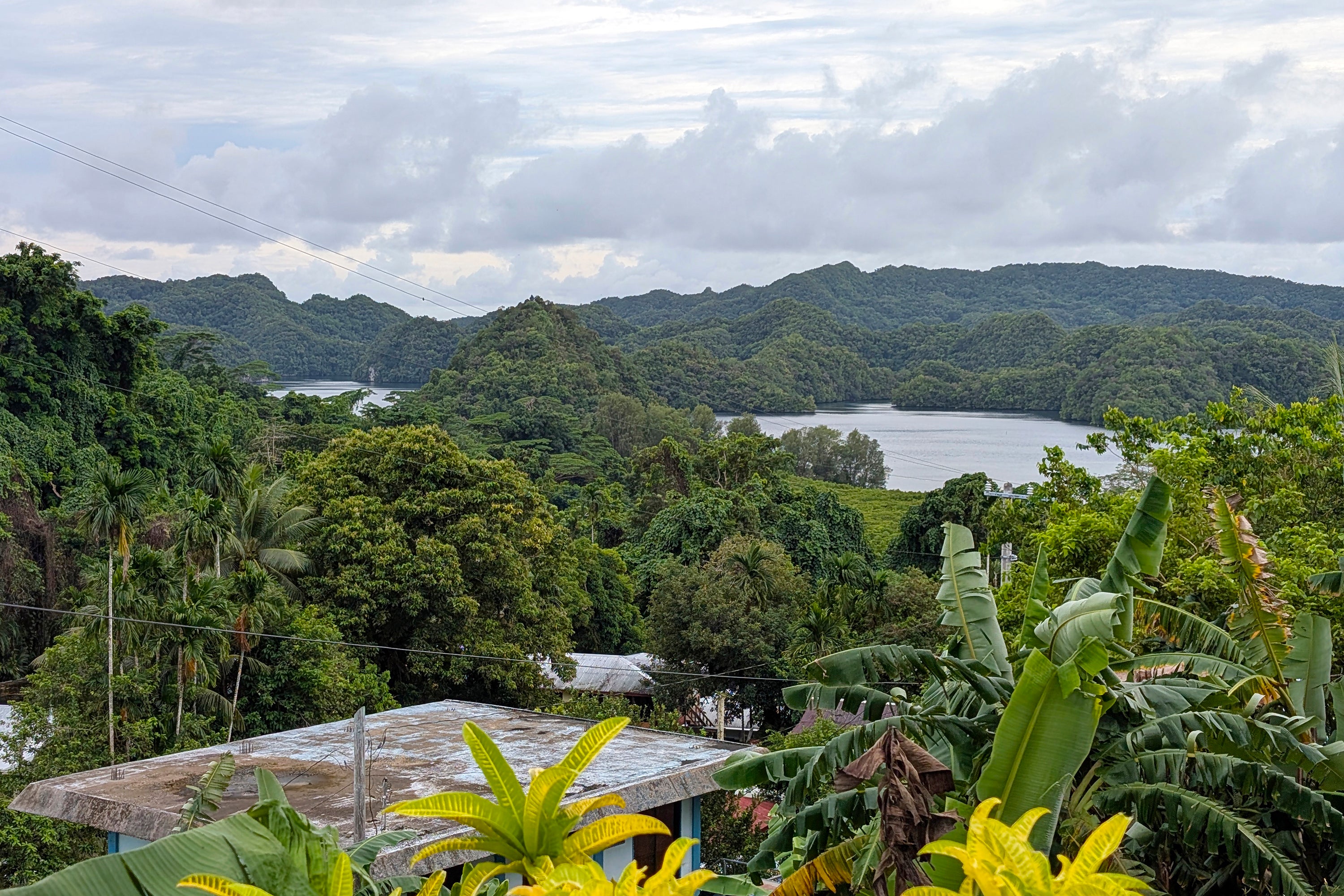 A view of neighboring islands from Koror Island, Palau