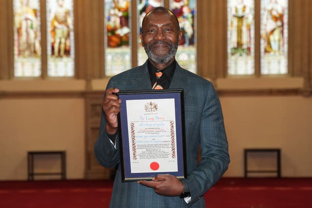 Sir Lenny Henry after receiving the Freedom of the City of London at the Guildhall (Lucy North/PA)