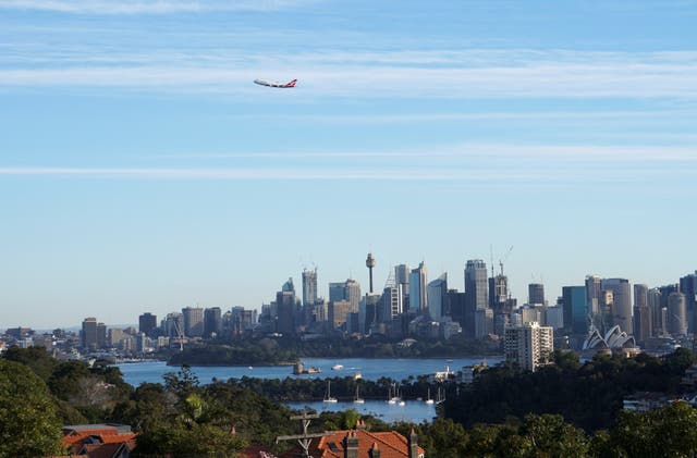 <p>Representative. A flight departs the Sydney airport in Australia</p>