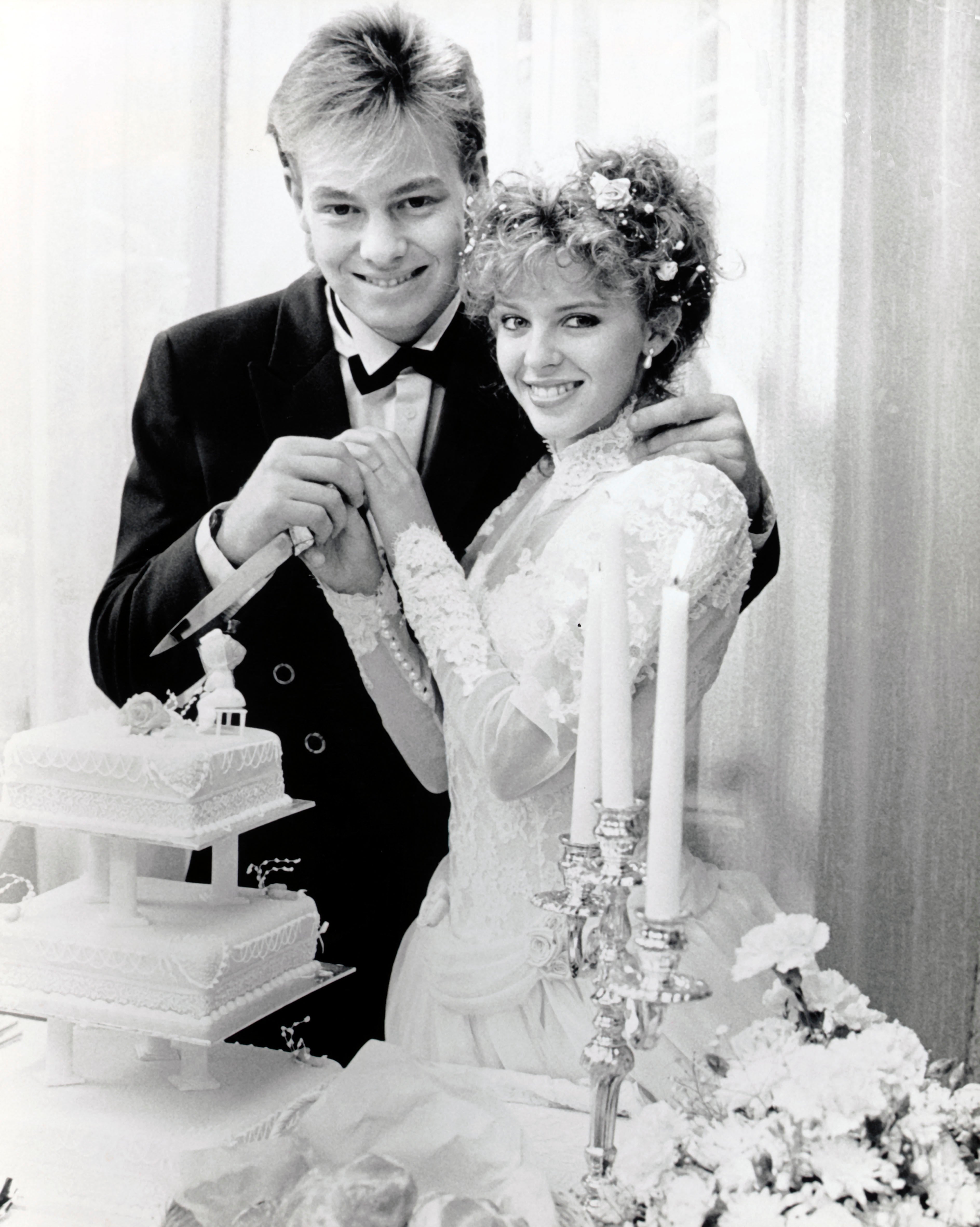 Kylie Minogue, aka Charlene, and Jason Donovan, aka Scott, are married on Neighbours in 1985