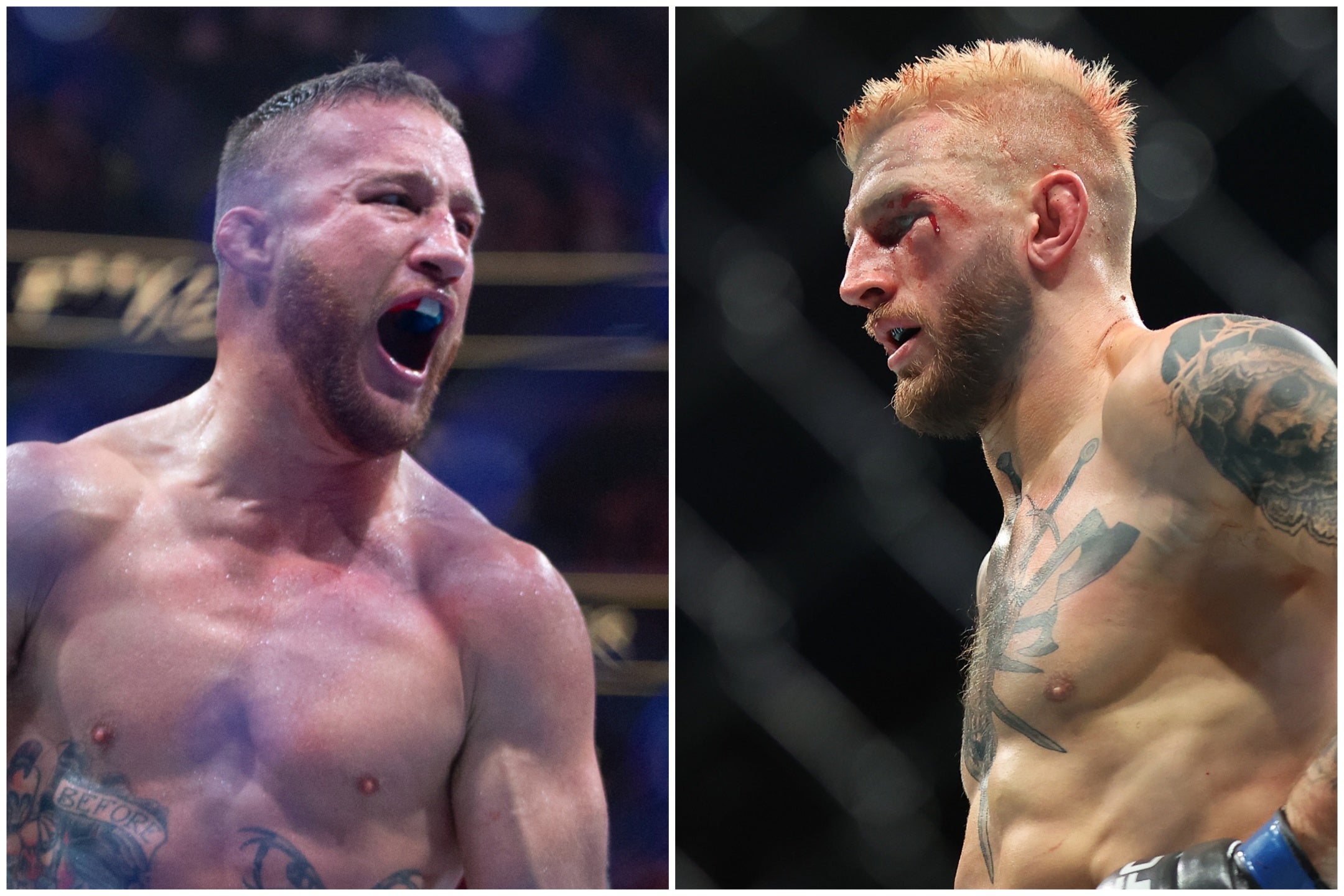 Justin Gaethje (a sinistra) e Dan Hooker erano dovuti allo scontro a UFC 313