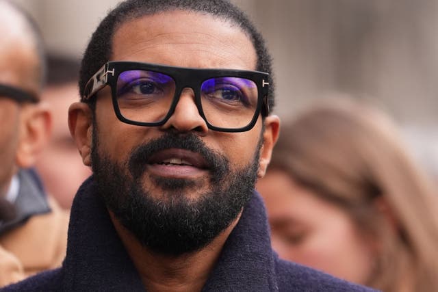 <p>Noel Clarke arrives at the Royal Courts of Justice, central London, for a hearing in his libel claim against the publisher of The Guardian newspaper</p>