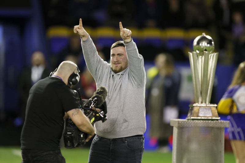 Luke Littler celebrated at the ‘Luke Littler Stadium’ ahead of Warrington game