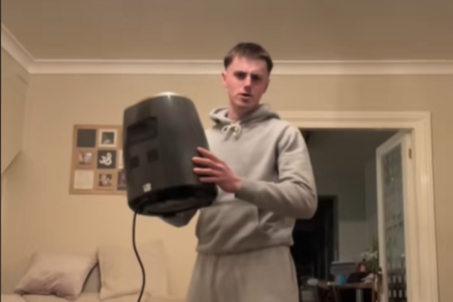 A trend of videos of people dropping heavy objects such as air fryers and vacuum cleaners has gone viral (Luke Pilling)
