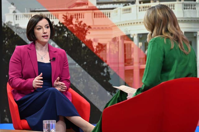 <p>Bridget Phillipson said raising defence spending to 2.5 per cent would be ‘ambitious’ while on BBC's Sunday With Laura Kuenssberg programme</p>